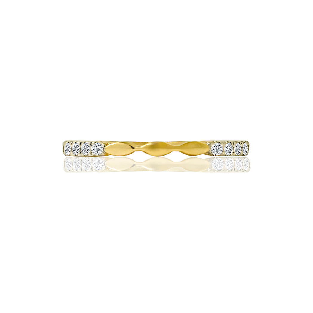 0.26 Ct Natural Diamond Wedding Band In 14K Solid Yellow Gold