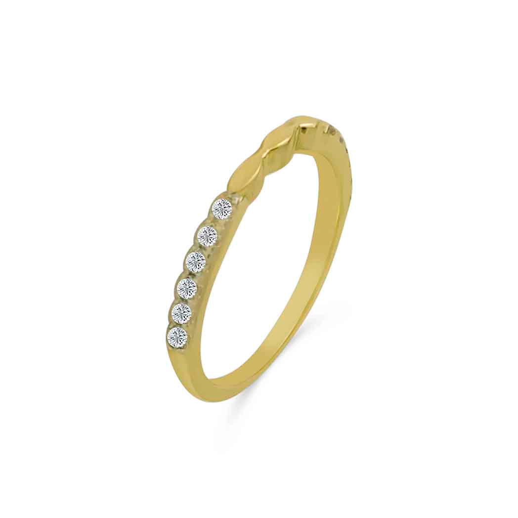 0.26 Ct Natural Diamond Wedding Band In 14K Solid Yellow Gold