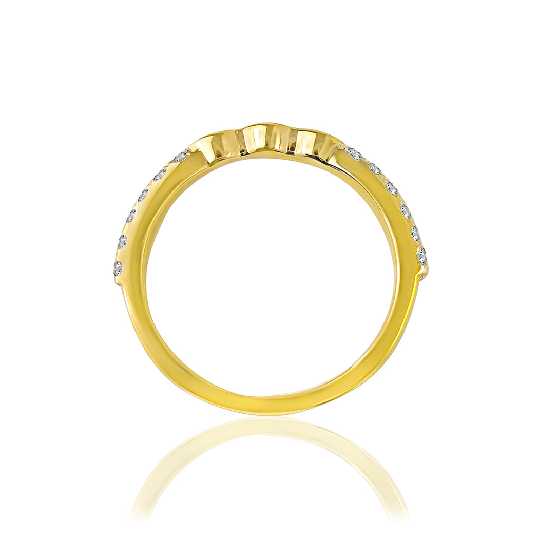 0.26 Ct Natural Diamond Wedding Band In 14K Solid Yellow Gold