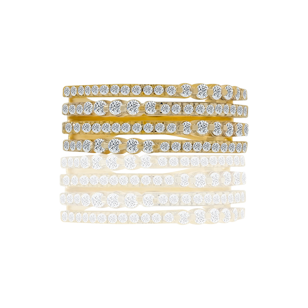 0.65 Carat GH/SI Natural Diamond Wedding Engagement Band In 14K Yellow Gold
