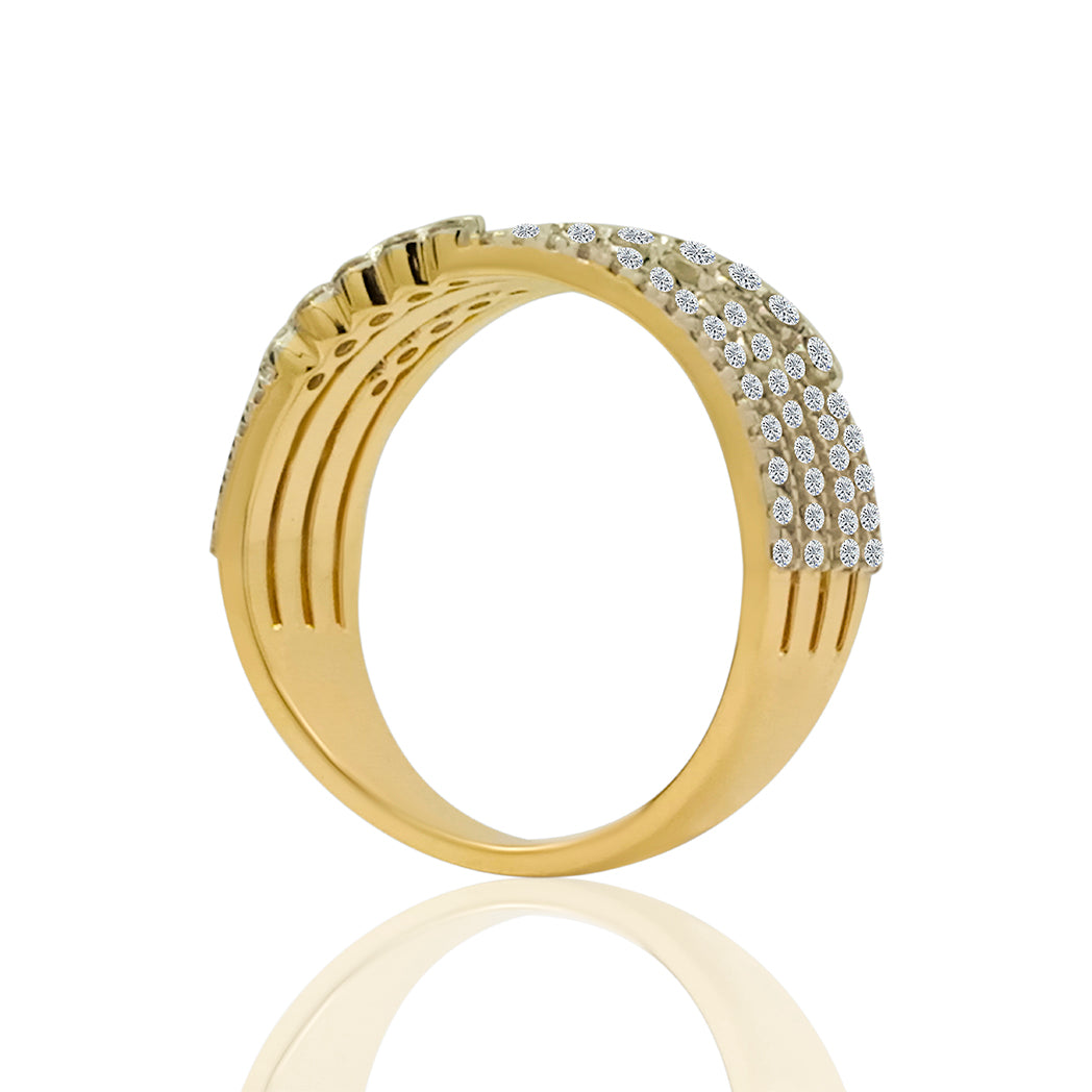 0.65 Carat GH/SI Natural Diamond Wedding Engagement Band In 14K Yellow Gold