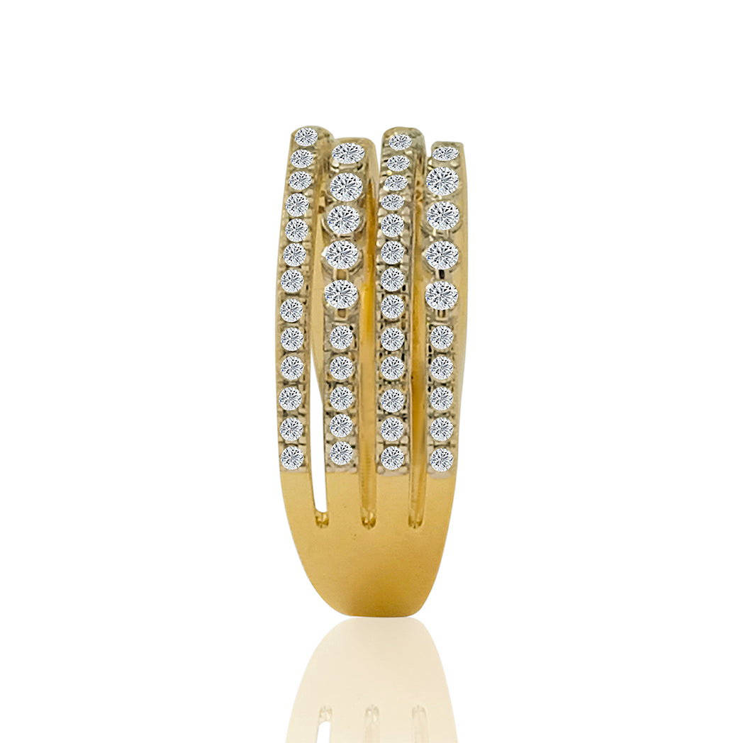 0.65 Carat GH/SI Natural Diamond Wedding Engagement Band In 14K Yellow Gold