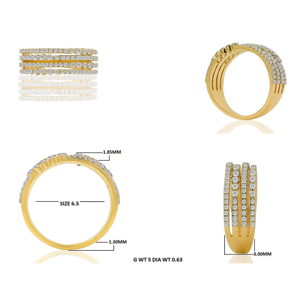 0.65 Carat GH/SI Natural Diamond Wedding Engagement Band In 14K Yellow Gold