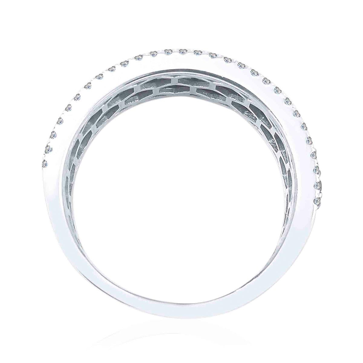 1.40 Carat Blue And White Diamond Wedding Band In 14K White Gold