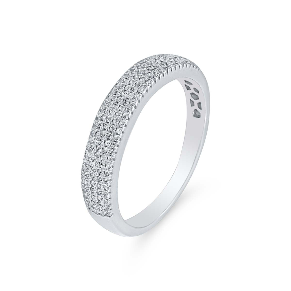KohinoorGems 0.20 Ct GH/SI Natural Diamond 14K White Gold Wedding Band – Size 7