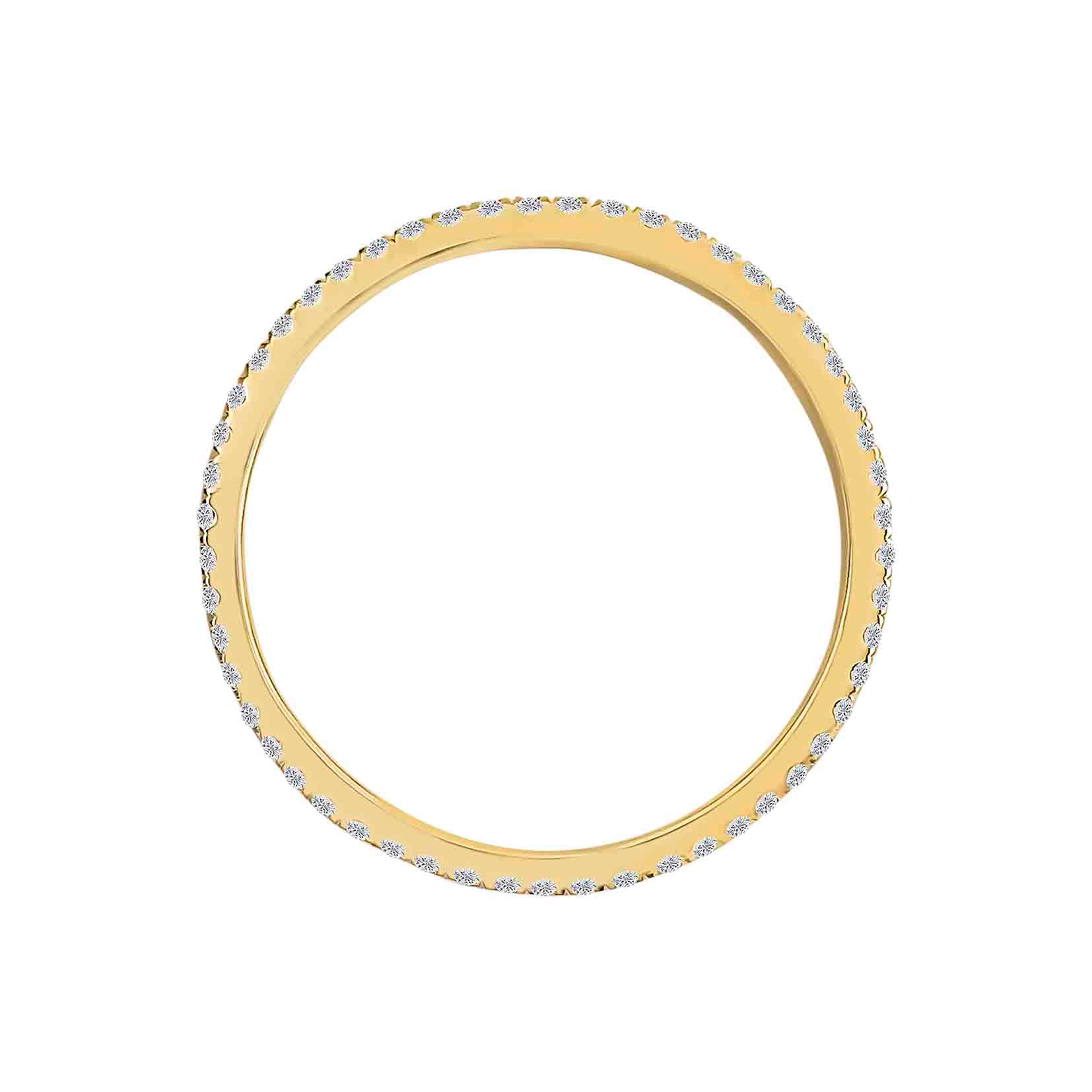0.25 Ct Natural Diamond Wedding Band In 14K Yellow Gold Women Gift