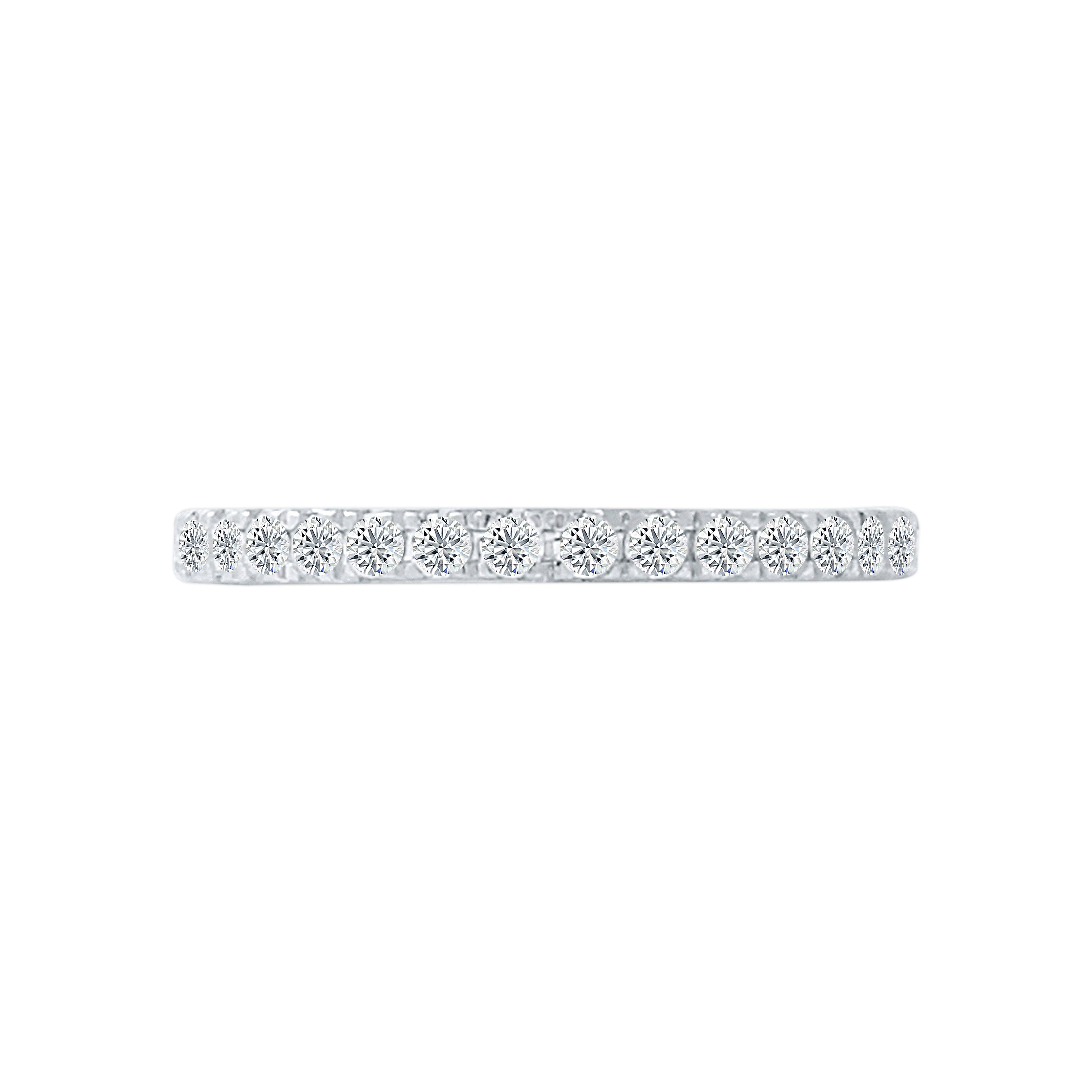 0.50 Ct GH/SI Natural Diamond Full Eternity Wedding Band In 14K White Gold