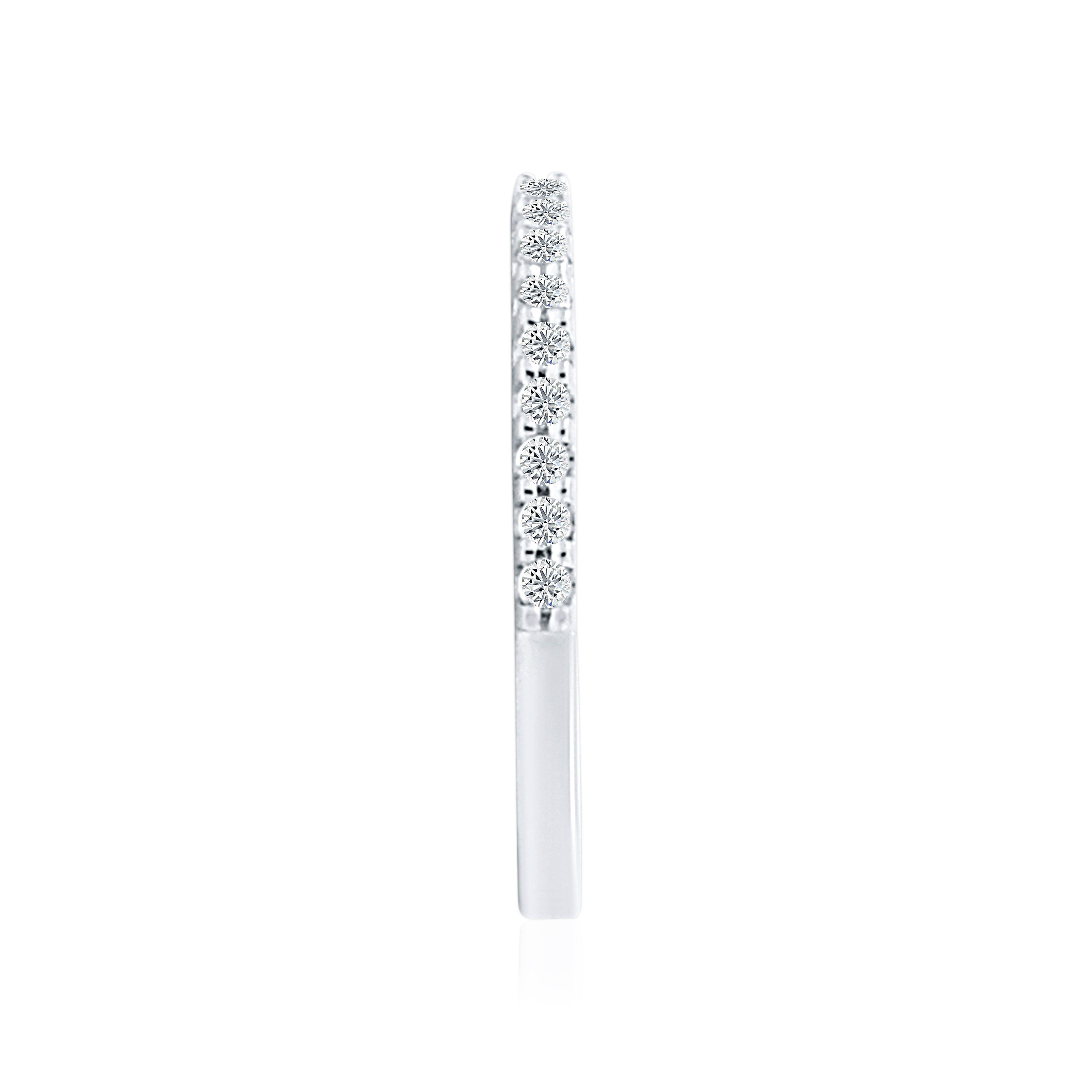 KohinoorGems 0.17 Ct Natural Diamond Wedding Band in 14K White Solid Gold