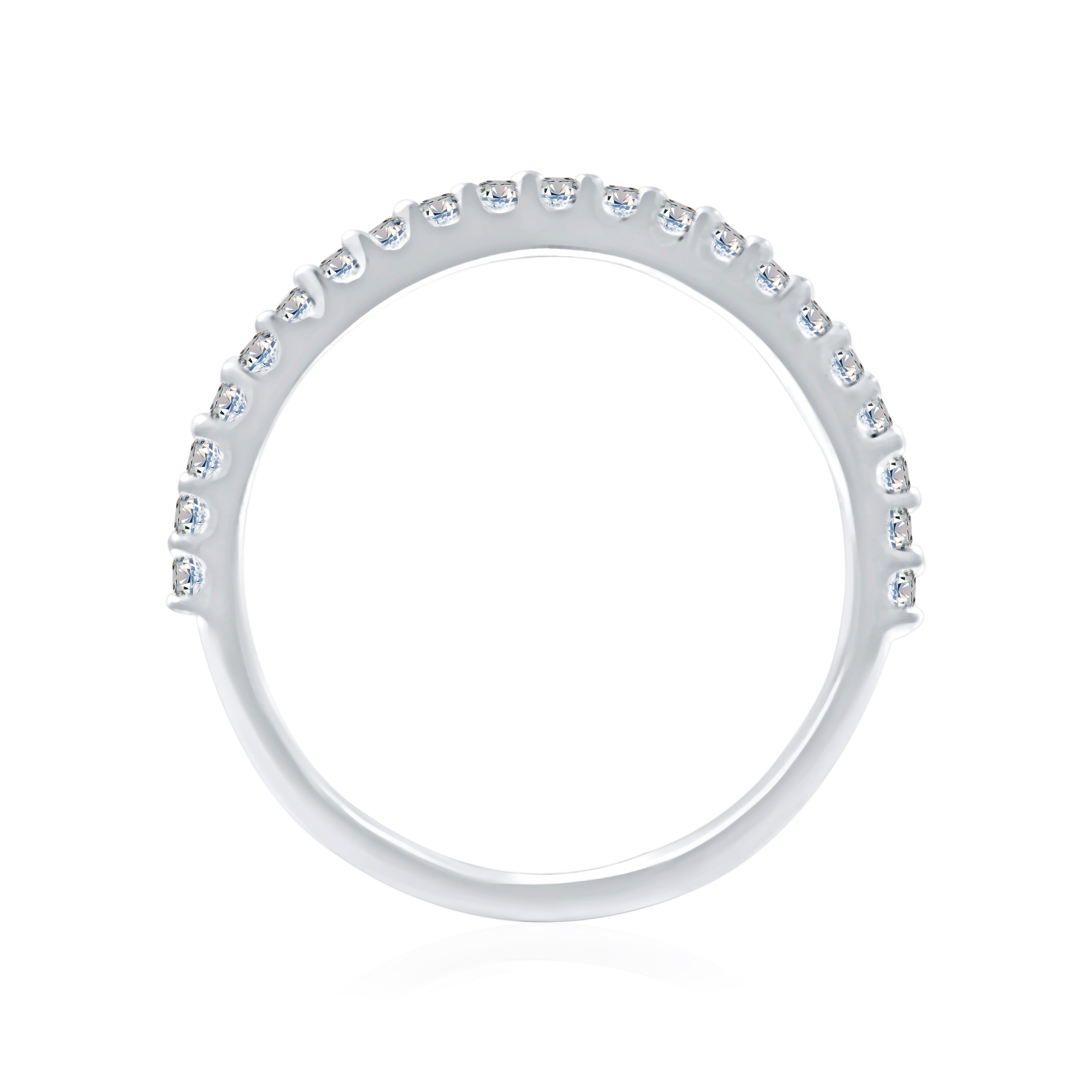 KohinoorGems 0.17 Ct Natural Diamond Wedding Band in 14K White Solid Gold