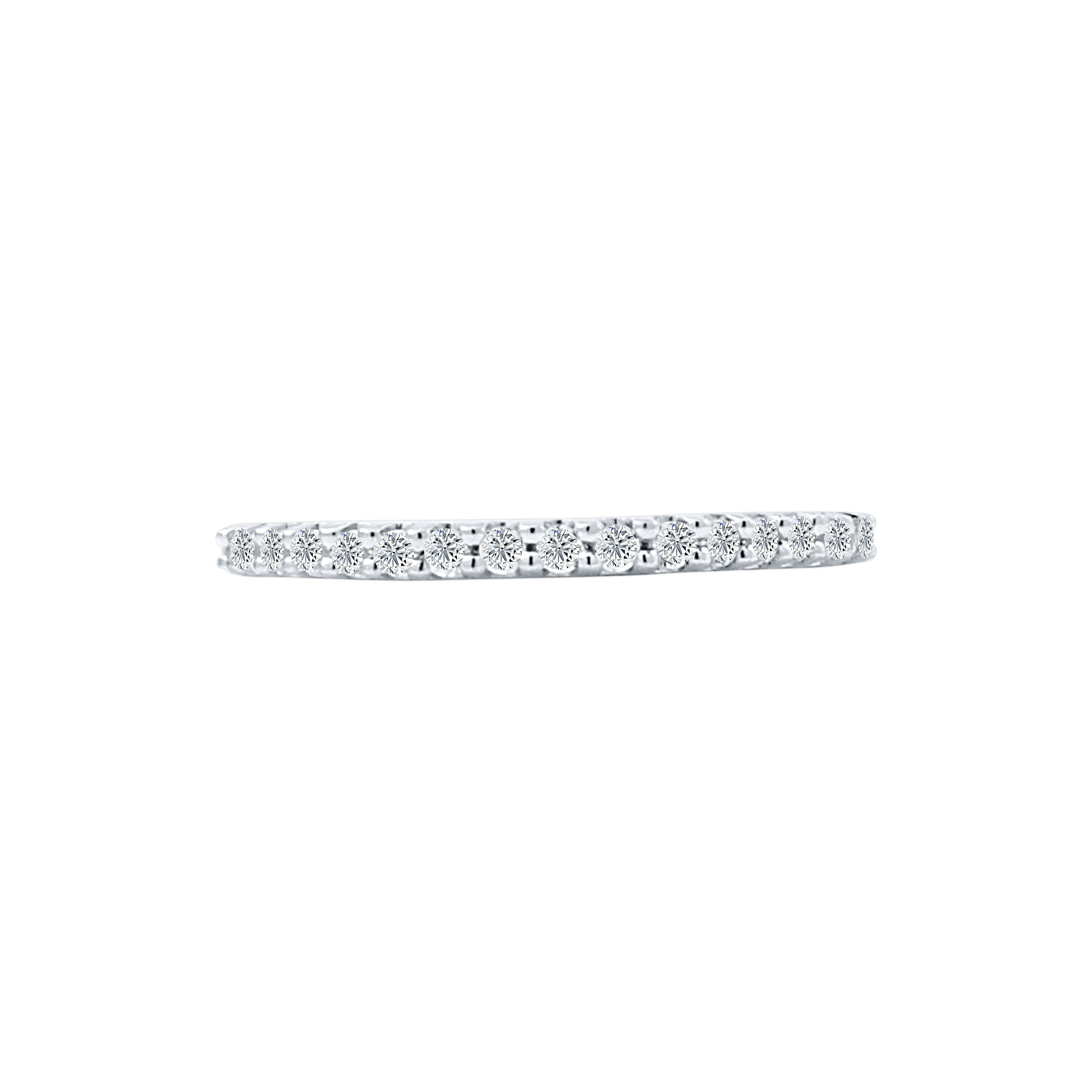 KohinoorGems 0.17 Ct Natural Diamond Wedding Band in 14K White Solid Gold