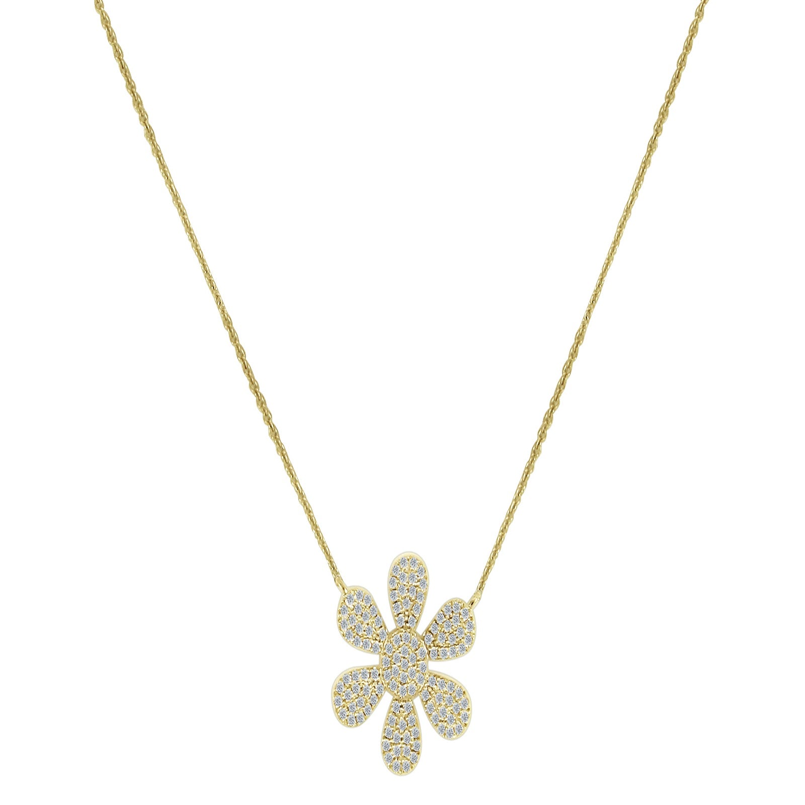 14K Yellow Gold 0.21 Carat GH/VS-SI Natural Diamond Adjustable Pendant Necklace