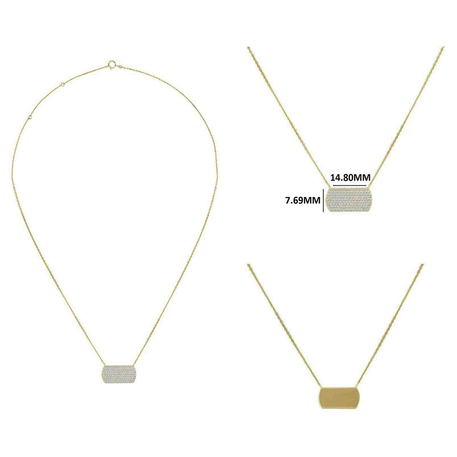 14K Yellow Gold 0.22 Ct GH/VS-SI Natural Diamond Necklace Pendant With Chain