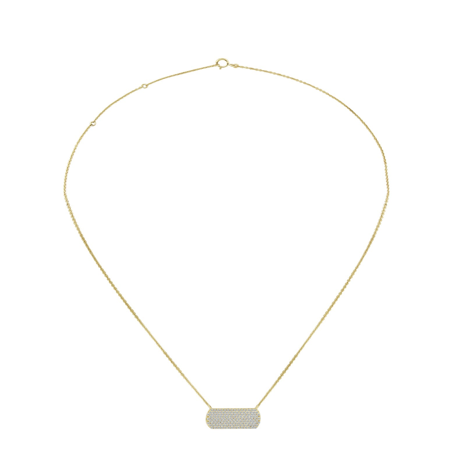 14K Yellow Gold 0.22 Ct GH/VS-SI Natural Diamond Necklace Pendant With Chain