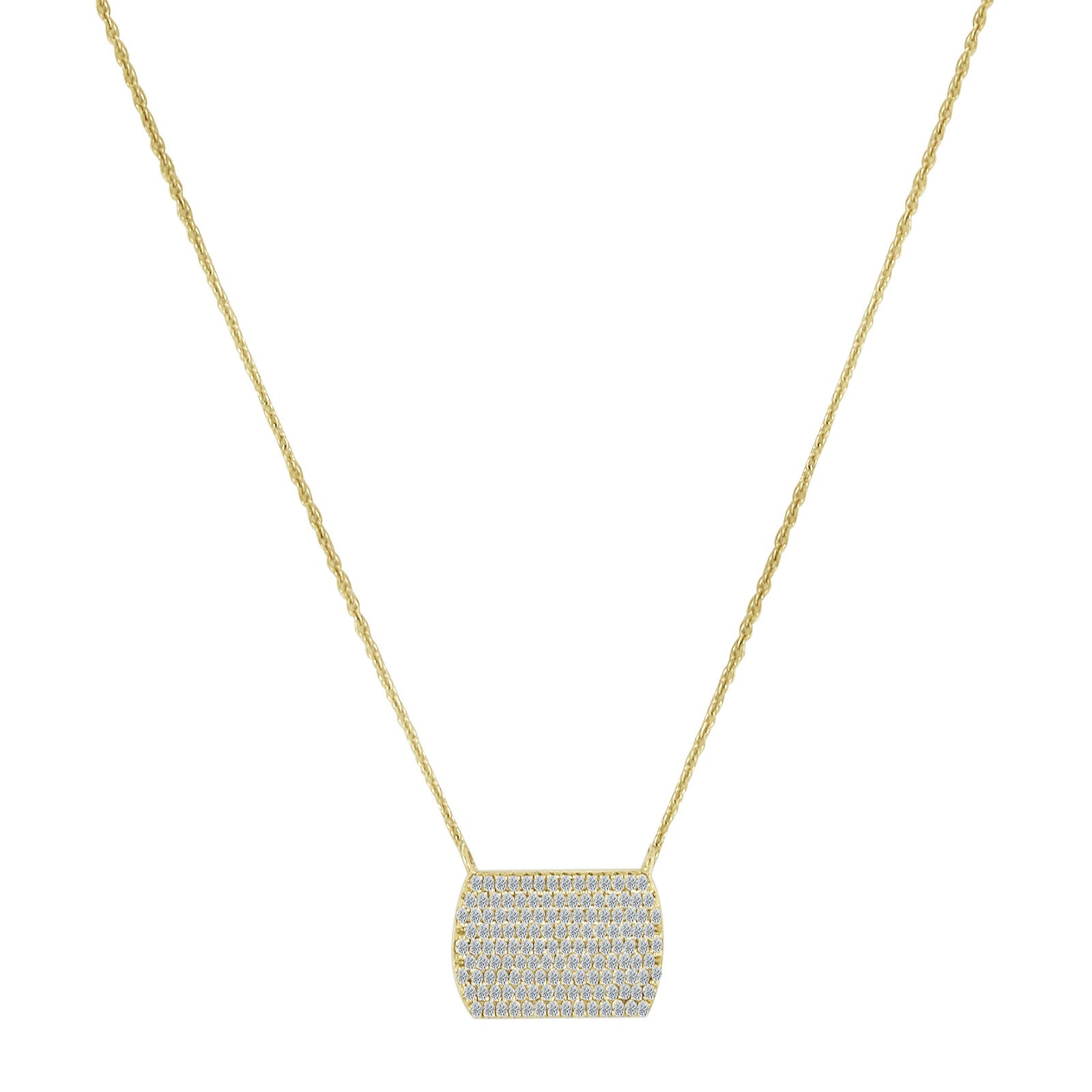 14K Yellow Gold 0.22 Ct GH/VS-SI Natural Diamond Necklace Pendant With Chain