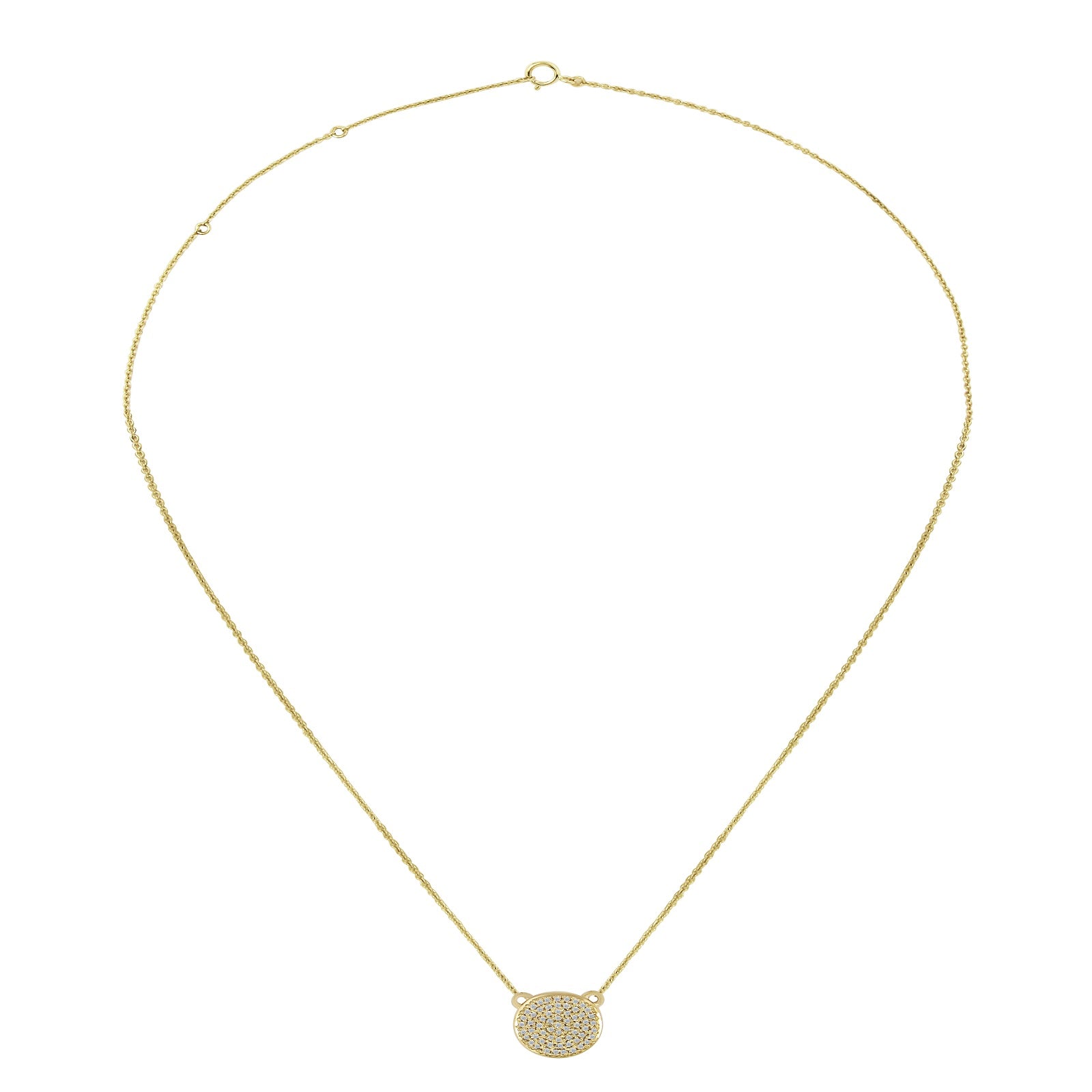 0.10 Ct GH/VS-SI Natural Diamond 14K Yellow Gold Necklace Pendant With Chain