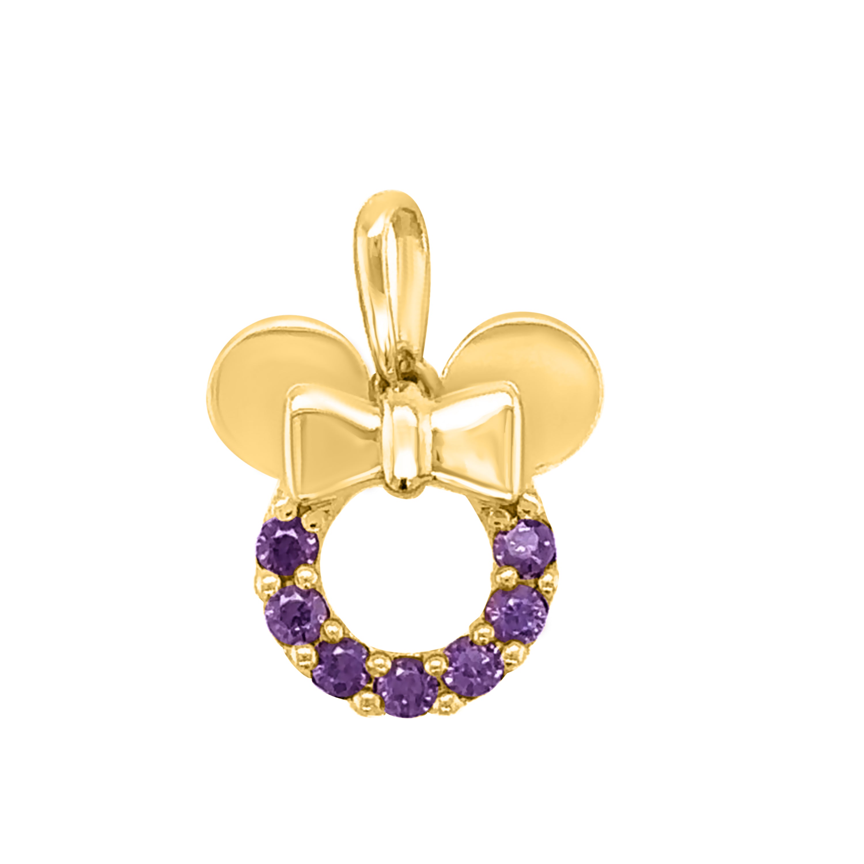 14K Yellow/ White Gold Amethyst Gemstone Pendant Necklace with 18" Box Chain