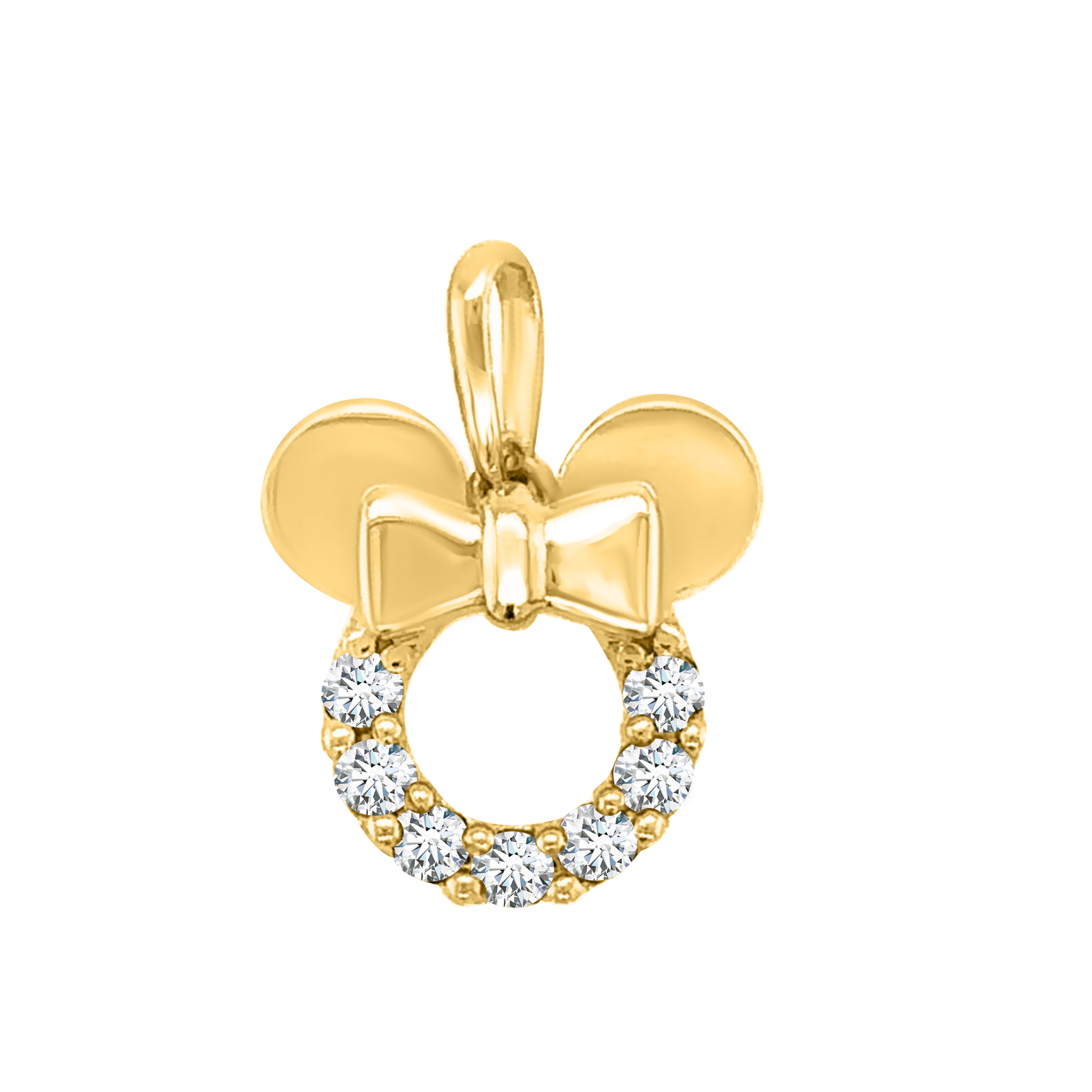 14K Solid Yellow Gold Cubic Zirconia Pendant Necklace with 18" Box Chain