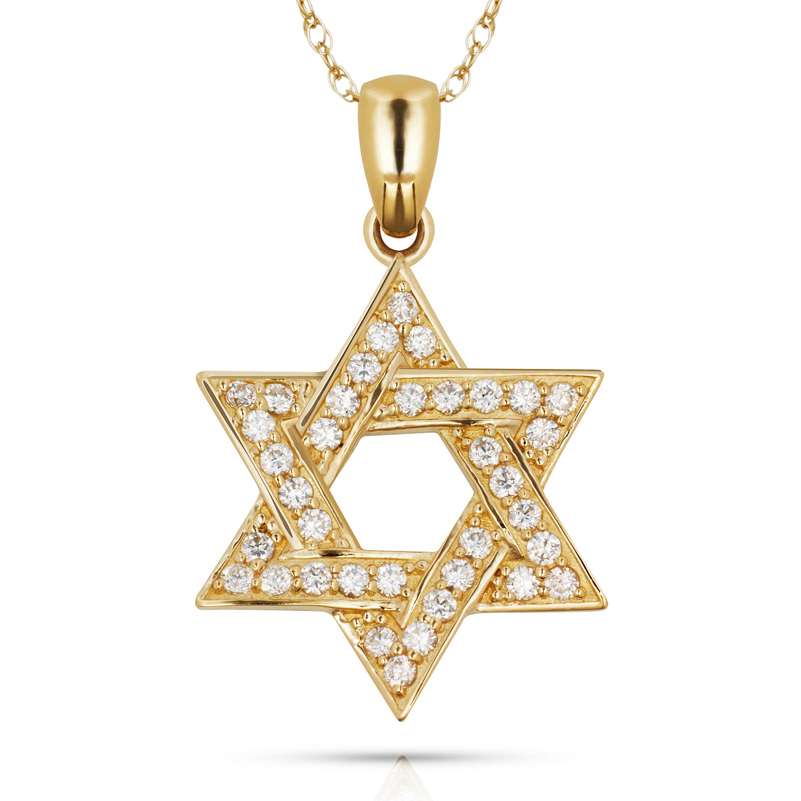 14K Solid Yellow Gold Round Diamond Pendant Jewelry
