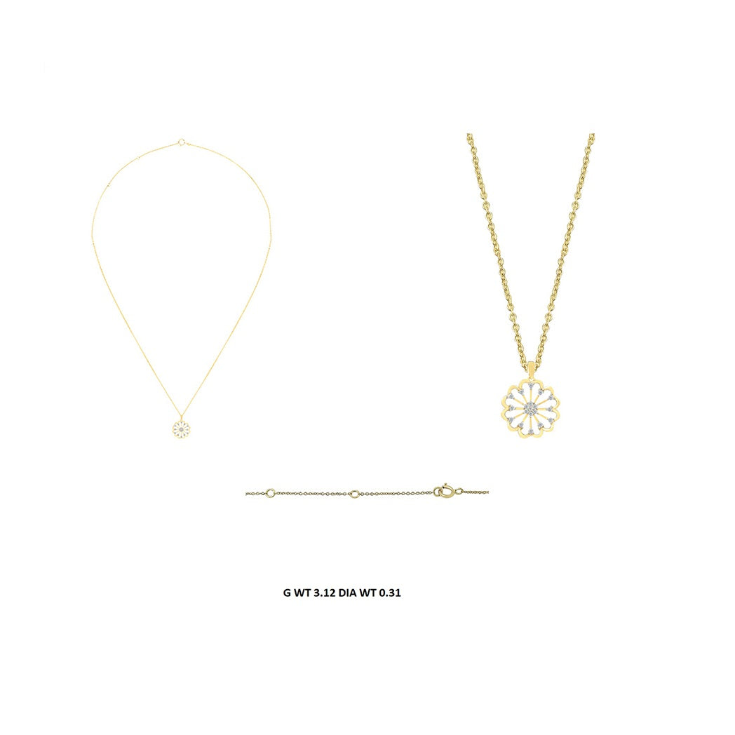 Elegant 0.31 Ct Diamond Pendant Necklace in 14K Yellow Gold