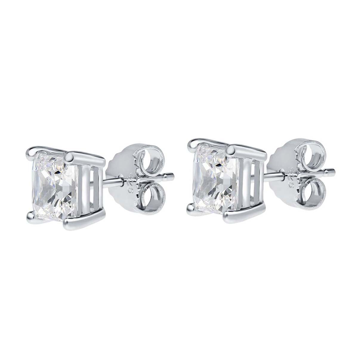 0.30 Ct Diamond 14K White & Yellow Gold Prong Set Princess Stud Earrings