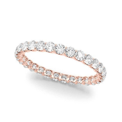 1.00 Carat Round Diamond Eternity Wedding Band In 14K Rose Gold