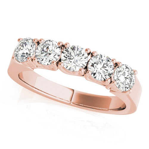 1/4 Carat Diamond Prong Set Engagement Wedding Band In 14K Solid Rose Gold