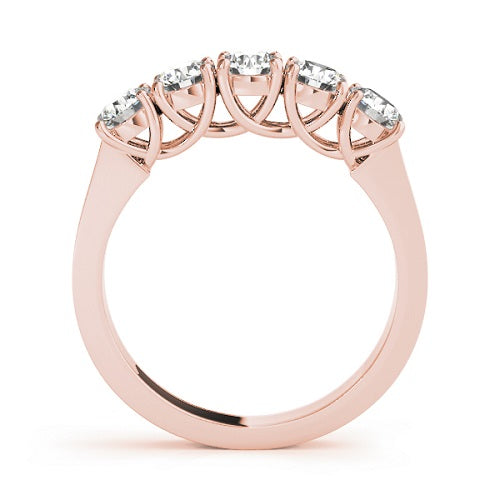 1/4 Carat Diamond Prong Set Engagement Wedding Band In 14K Solid Rose Gold