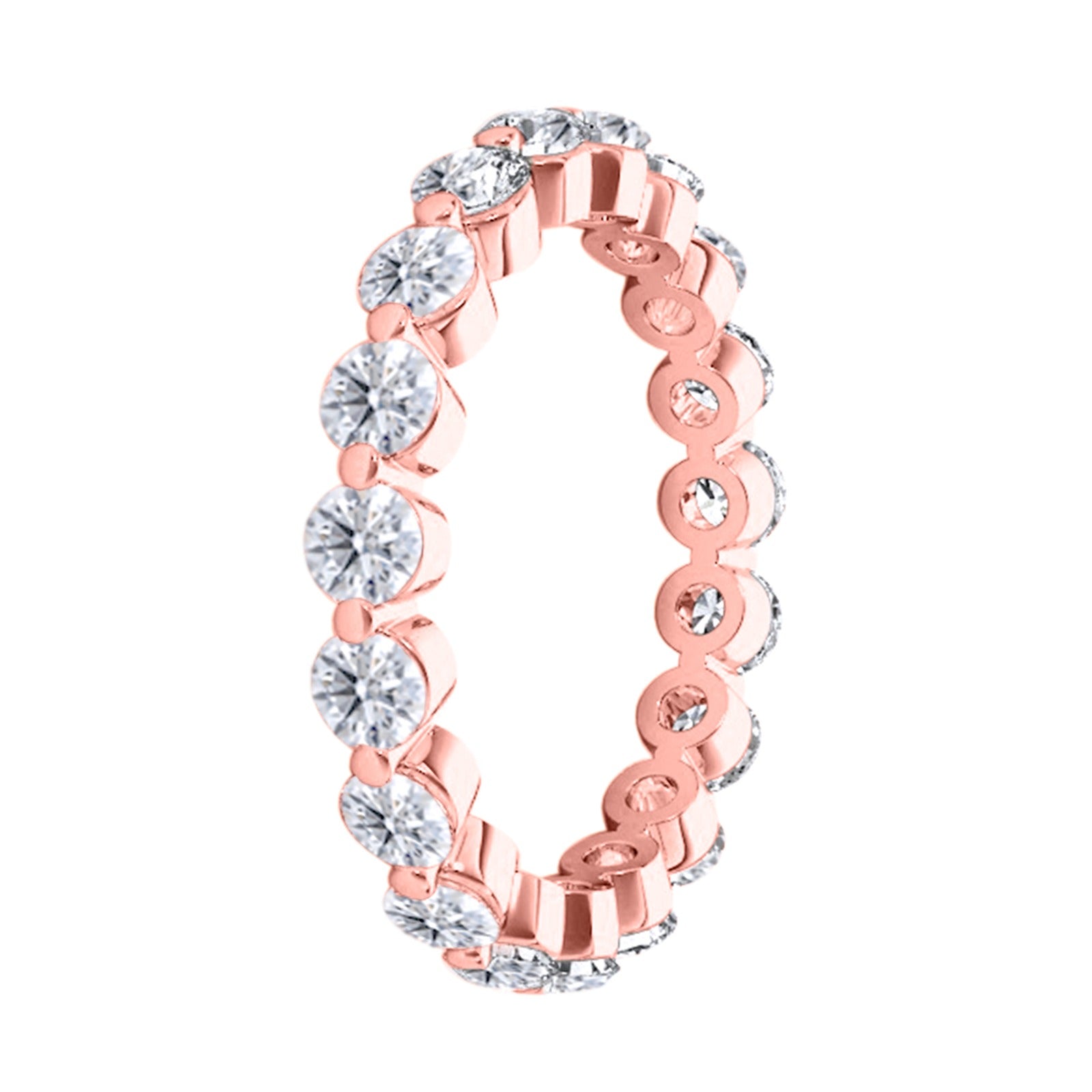 0.75 Ct Natural Diamond Full Eternity Wedding Engagement Band In 14K Rose White & Yellow Gold
