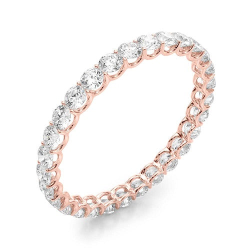 1.00 Carat Round Diamond Eternity Wedding Band In 14K Rose Gold