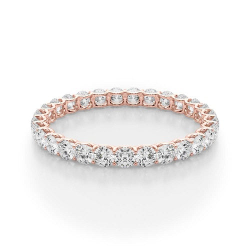 1.00 Carat Round Diamond Eternity Wedding Band In 14K Rose Gold