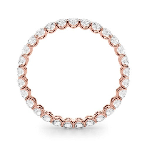 1.00 Carat Round Diamond Eternity Wedding Band In 14K Rose Gold