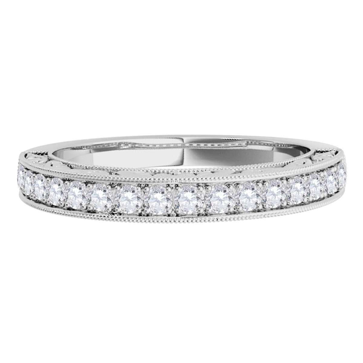 10K Rose White & Yellow Gold 0.31 Ct Round Natural Diamond Wedding Band Women Jewelry