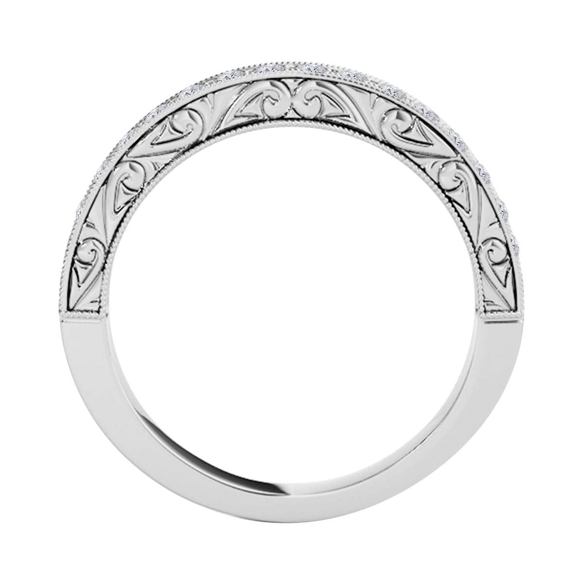 10K Rose White & Yellow Gold 0.31 Ct Round Natural Diamond Wedding Band Women Jewelry