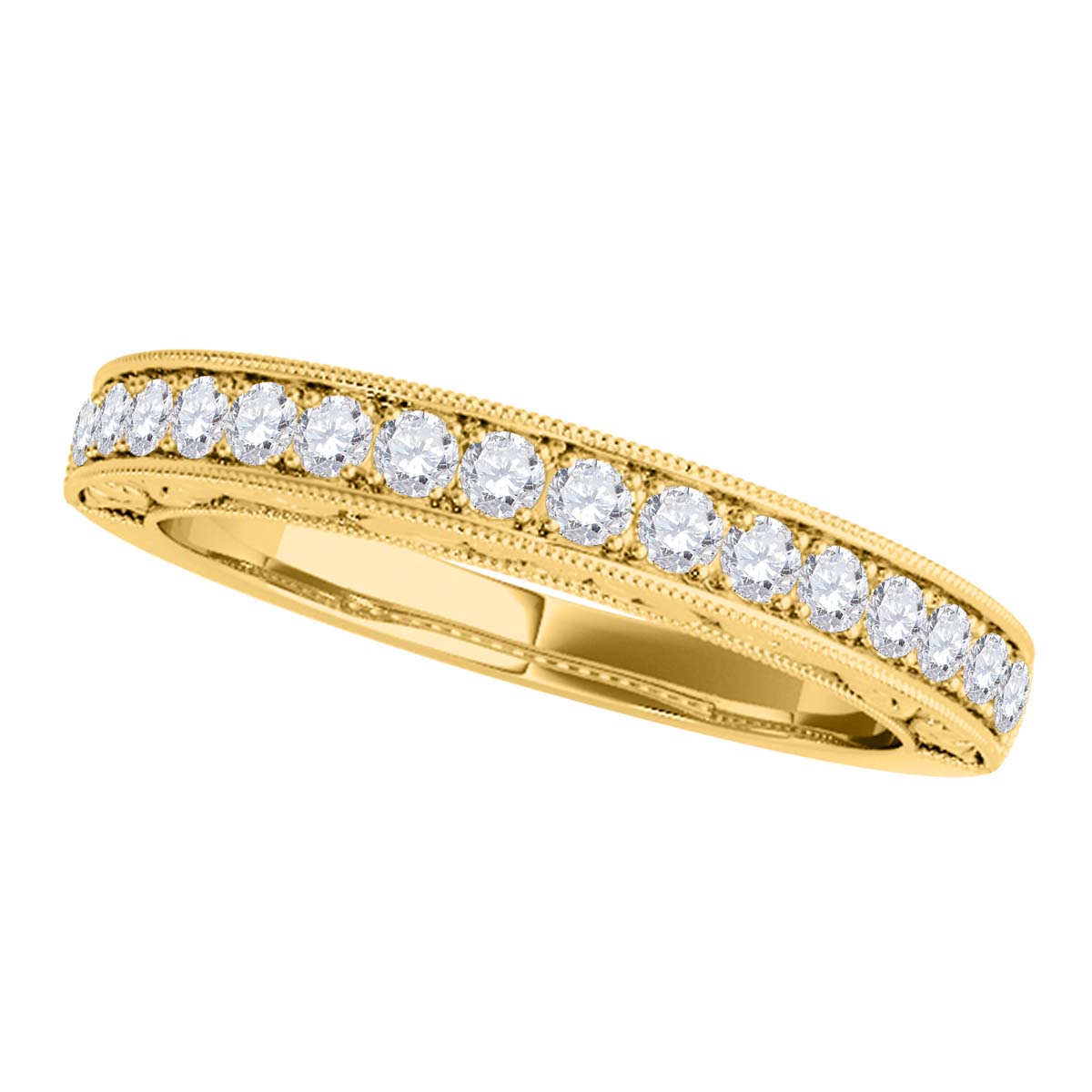 10K Rose White & Yellow Gold 0.31 Ct Round Natural Diamond Wedding Band Women Jewelry
