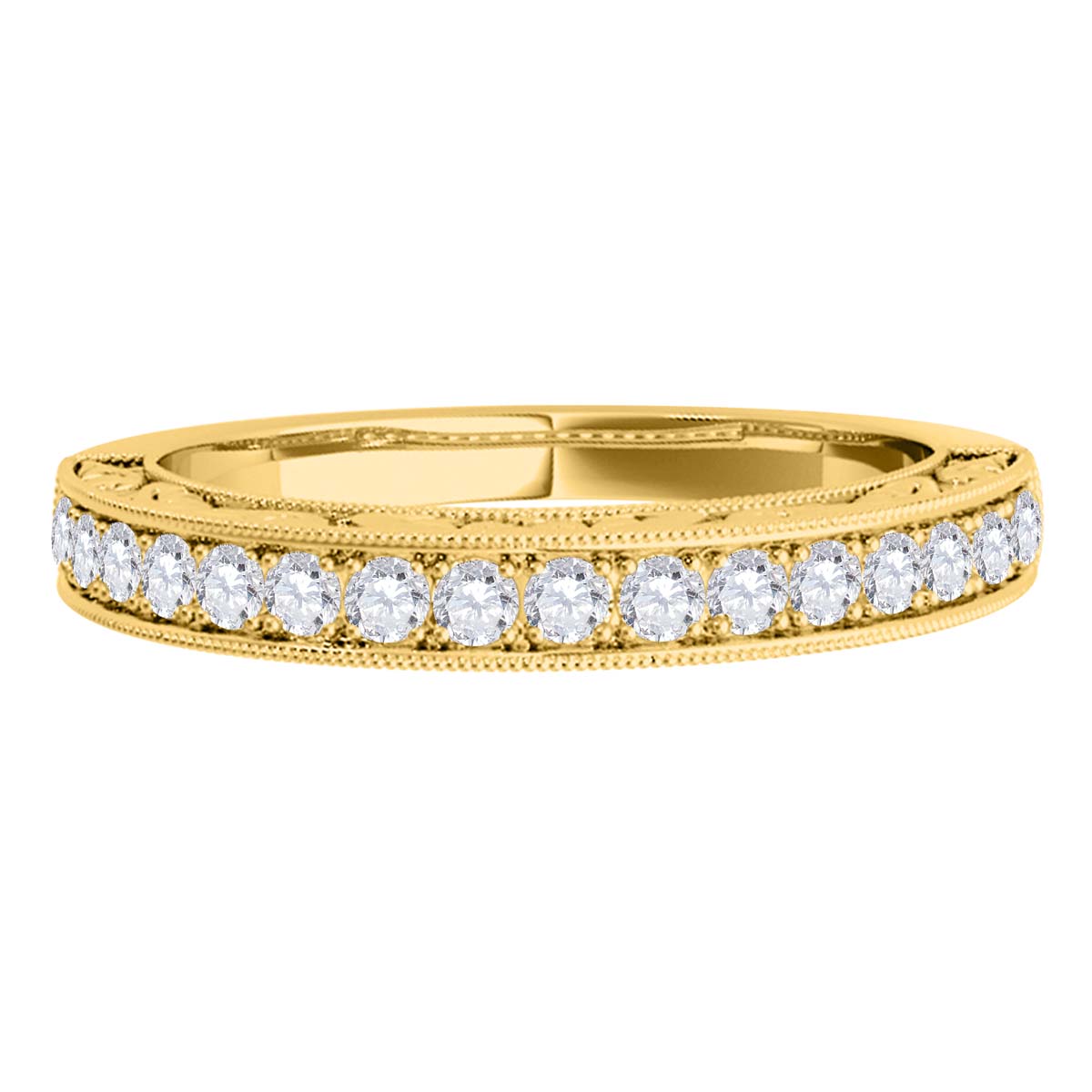10K Rose White & Yellow Gold 0.31 Ct Round Natural Diamond Wedding Band Women Jewelry