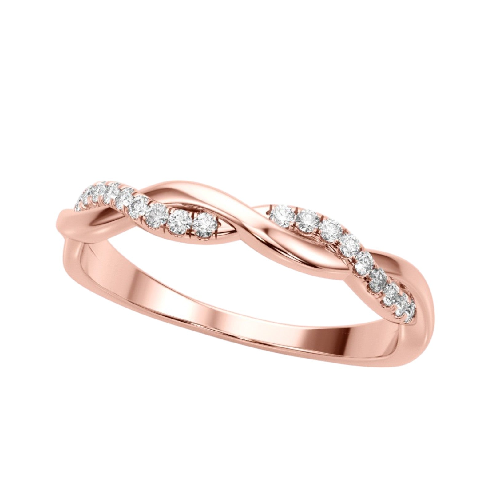 0.10 Ct Diamond Twist Band in 10K Gold – Modern Infinity Design