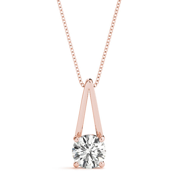 0.65CT FG/VVS1 Lab Grown Diamond 14K Gold Pendant Necklace With 18" Gold Plated 925 Sterling Silver Chain