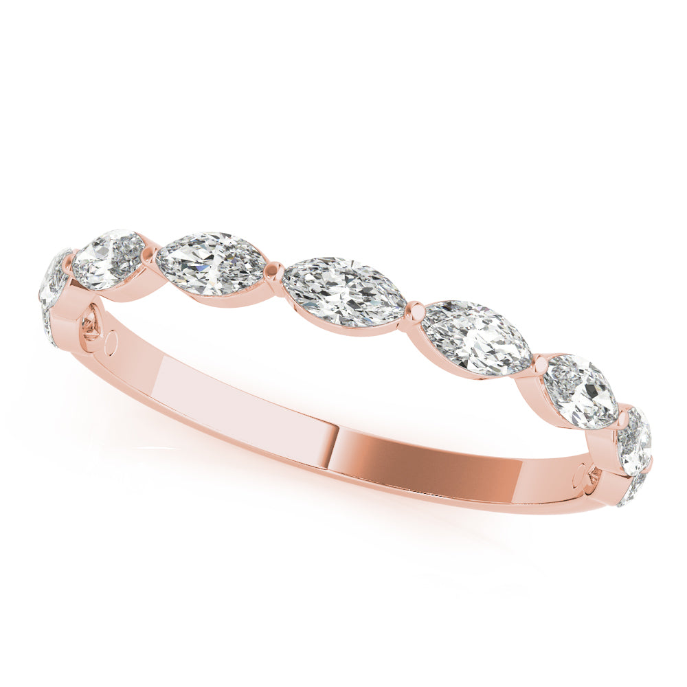 5/8 Ct Brilliant Cut Marquise FG/VVS1 Diamond Wedding Band In 14K Gold