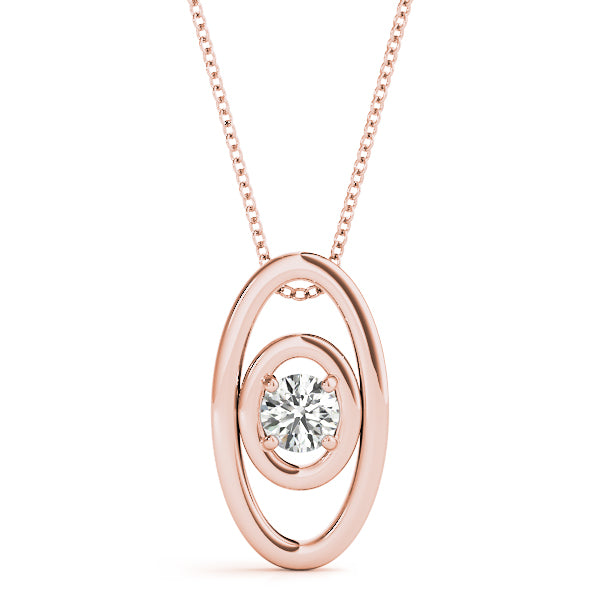 Pendant Necklace 14K Gold 0.10CT FG/VVS1 Lab Grown Diamond With Silver Chain