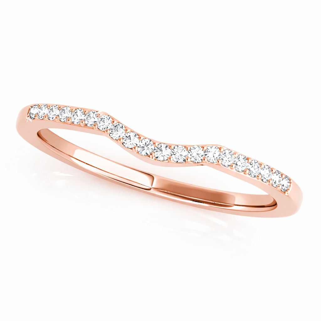 0.10 Ct Lab Grown Diamond Wedding Band – 14K Rose Gold (FG/VVS1)