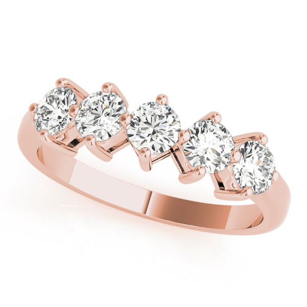 0.75CT Brilliant Diamond Wedding Band In 14K Solid Gold