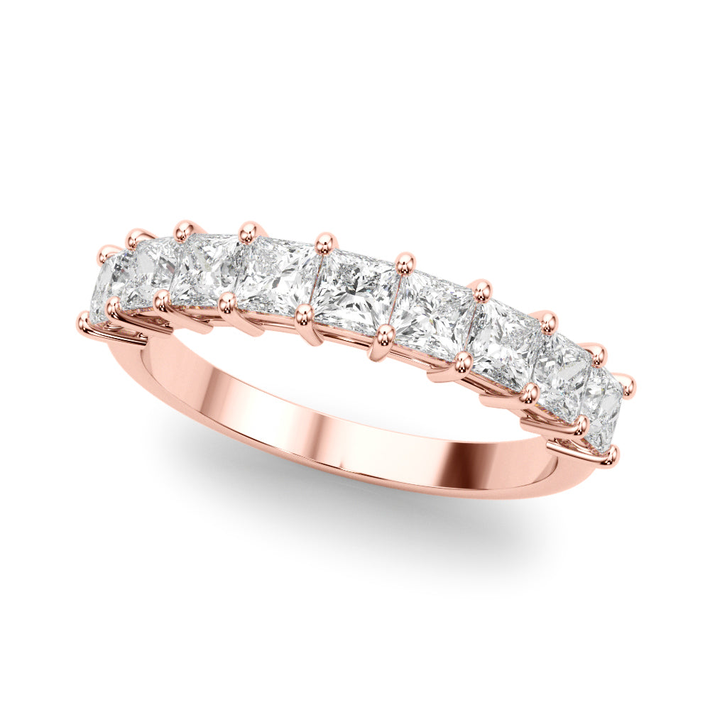 1.00 Ct Princess Diamond Wedding Band In 14K Gold