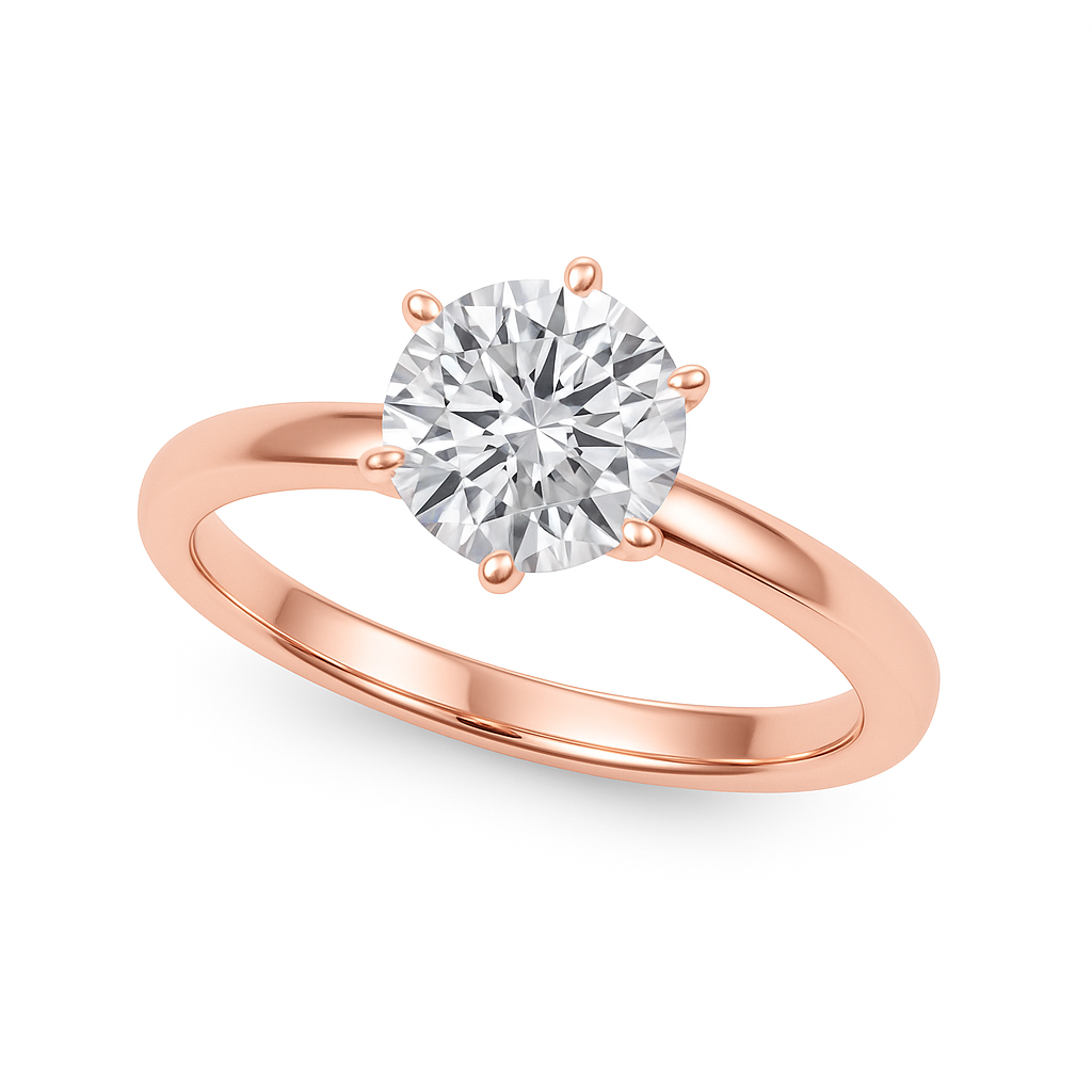 Classic 0.33 Ct Round Diamond Solitaire Ring in 14K Gold
