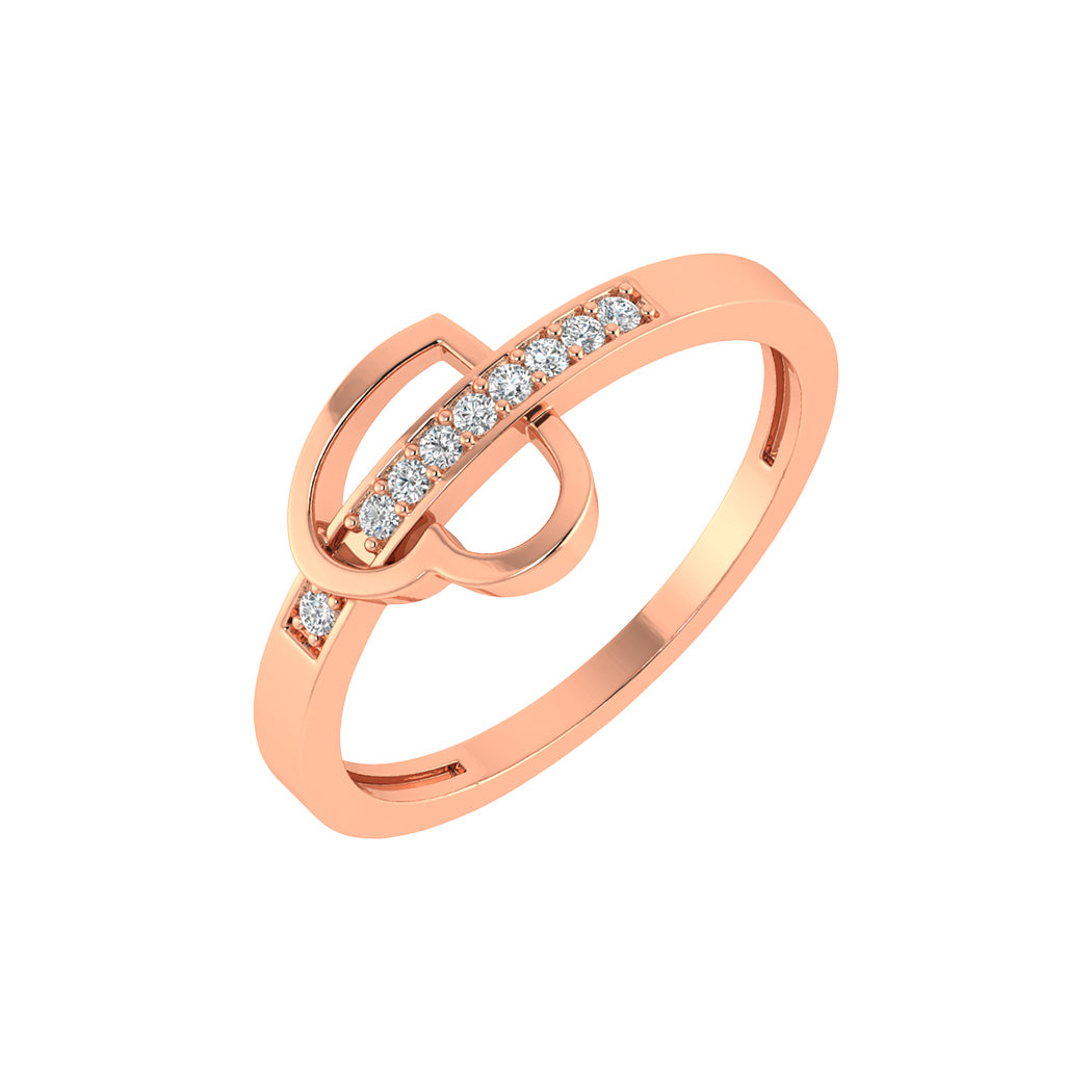 Wedding Band Jewelry 0.06Ct Diamond 14K Gold Heart Shape Engagement Rings