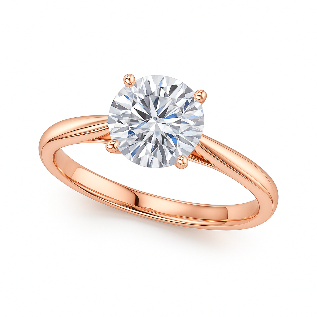 Elegant 0.33 Ct Round Moissanite Solitaire Ring in 14K Gold – 4-Prong Classic Setting
