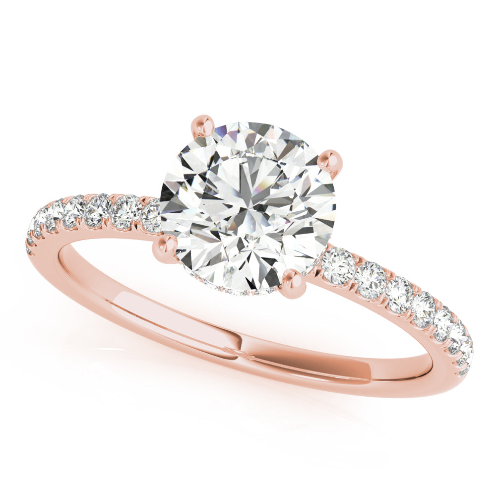 Engagement Solitaire Ring 0.75 Ct Diamond Wedding Ring In 14K Rose White & Yellow Gold