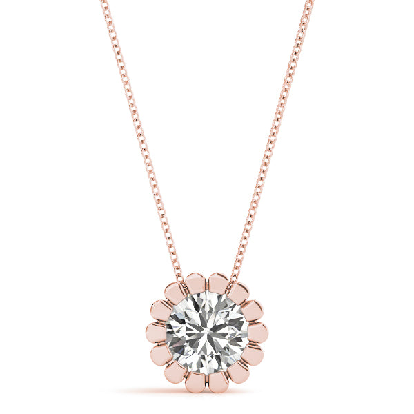 Pendant Necklace 0.50Ct Lab Grown Diamond 14K Gold With Box Chain