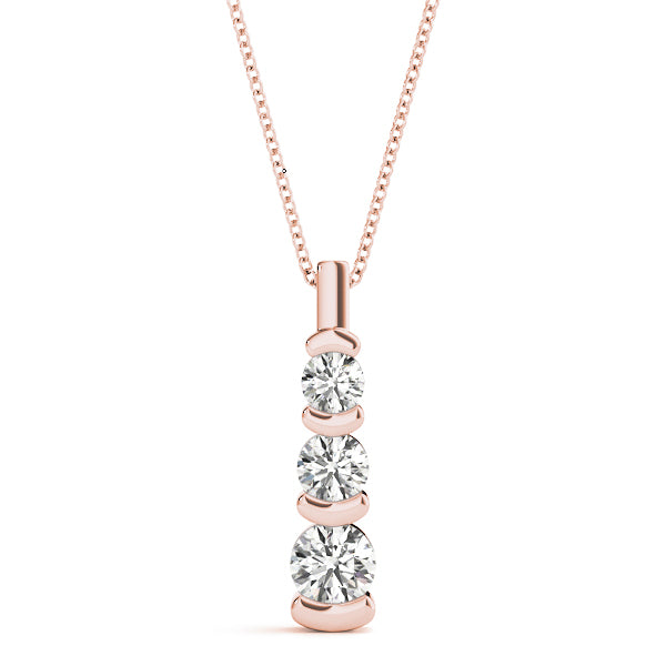 0.50 Ct Diamond Pendant In 14K Gold With Chain