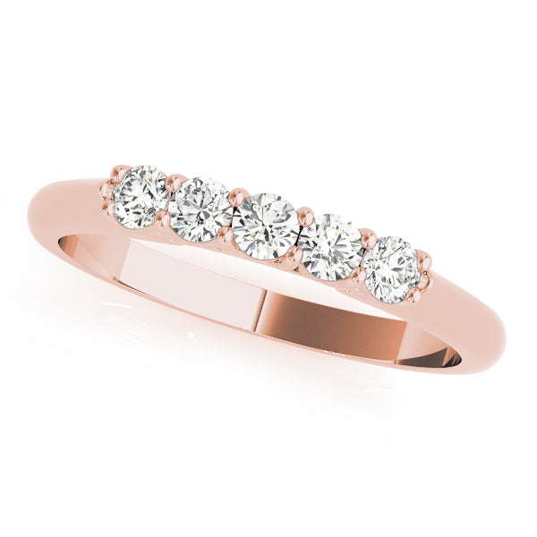 0.30Ct Brilliant Diamond Wedding Band 14K Solid Gold