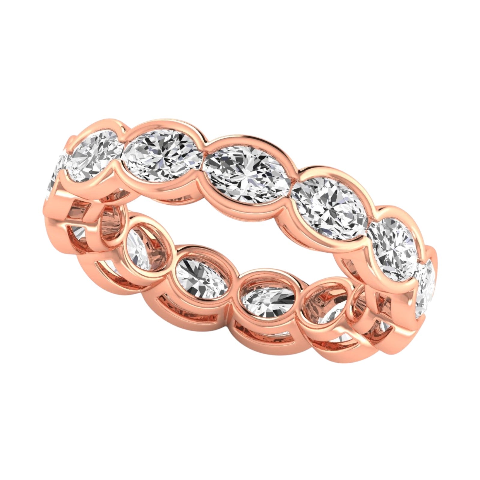 4.00 Ct Oval Diamond Eternity Wedding Band 14K Gold